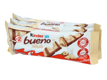 3x Kinder Bueno White Chocolate Fingers Filled With Hazelnuts Cream Kosher Sale