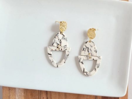 Athena Earrings Marble For Cheap