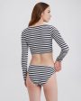 Nola Ribbed Rashguard Noir Optic White Stripe Online Sale