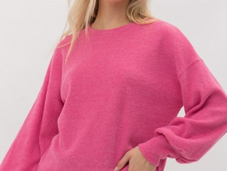 Long Puff Sleeves Pink Discount