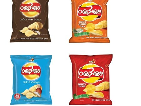 4 X Elite Israeli Tapuchips Differents Tastes Bundle Snacks Kosher 50 gr Supply