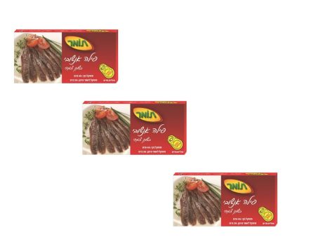 3X Flat Anchovy fillets In Vegetable Oil Kosher Certified  By Tomer 45g For Cheap