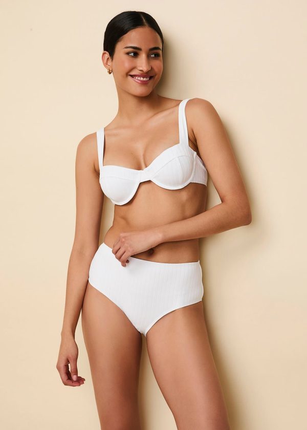 Lilo Ribbed Bikini Top Optic White For Cheap