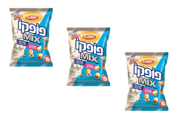 3x Popco Mix Osem Snack Israeli Sweet & Salty Popcorn Puffs Flavor 60g For Sale