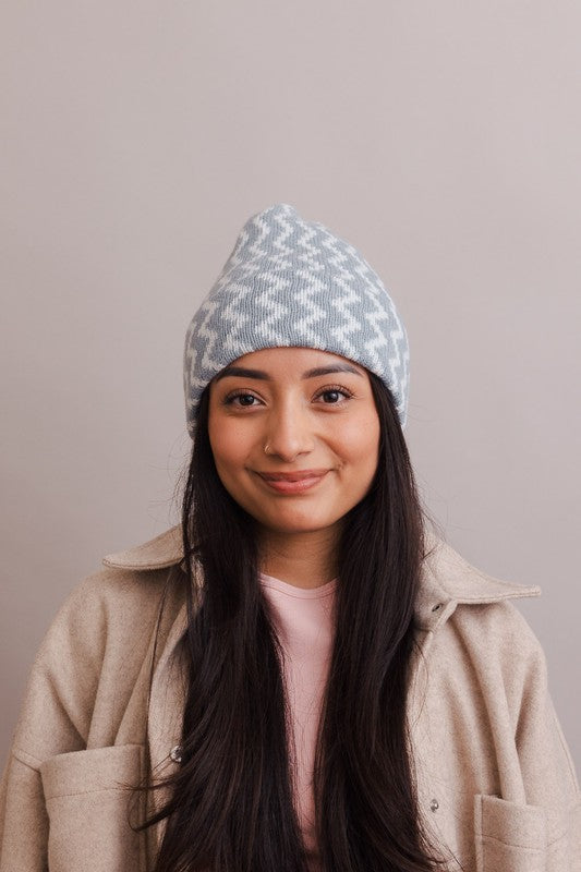 Zig Zag Beanie Blue Cheap