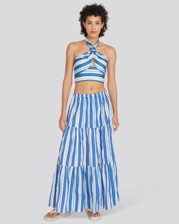 Addison Skirt Marina Blue Stripe Online now