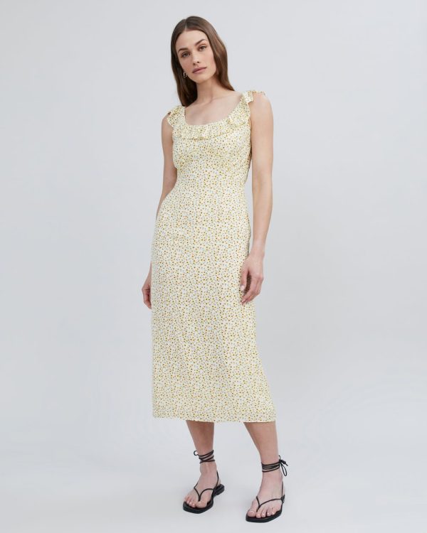 Aurella Dress Sunflower Print Hot on Sale