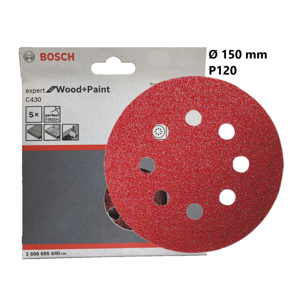 5 Fogli abrasivi per levigatrici rotoorbitali diam. 150 gr. 40-60-80-120-180-240 BOSCH Hot on Sale