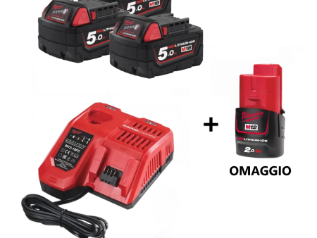 Set batterie 3x5,0AH con caricatore + batteria in omaggio Milwaukee M18 NRG-503 Online