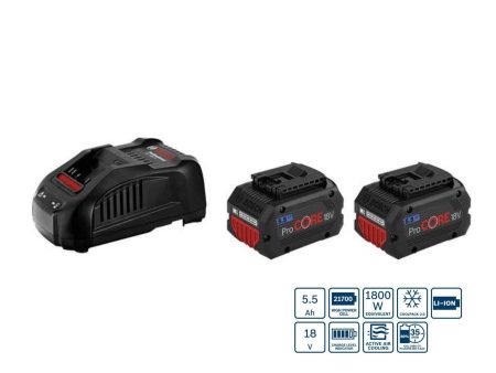 Batterie Bosch Procore 18v 5,5 Ah set 2 pz + stazione di ricarica 1880CV Online