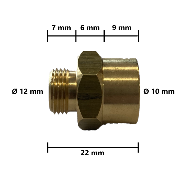 Adattatore per bombola di Ossigeno da M10X1 a M12X1 Discount